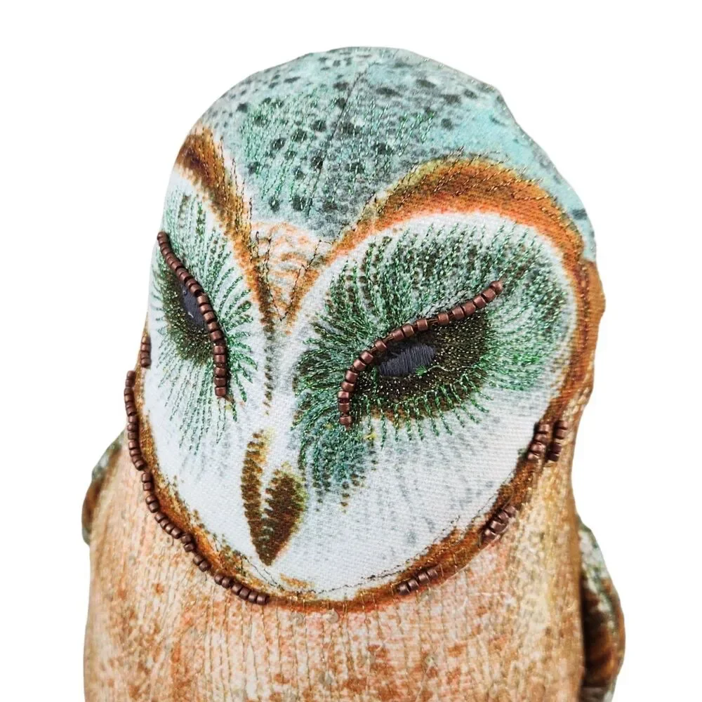 John Derian Target Owl Beaded Plush Pillow 12x8 Decorative 2025 NWT
